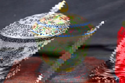 Antique Chinese Crystal Glass Bowl
