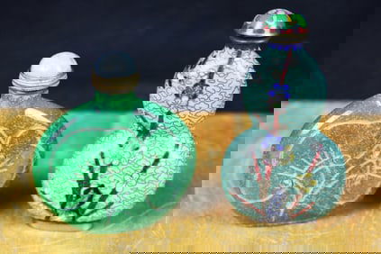 Chinese Green Jade Snuff Bottles