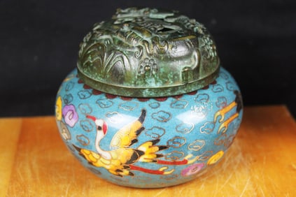 Antique Chinese Cloisonne Bronze box/censer burner