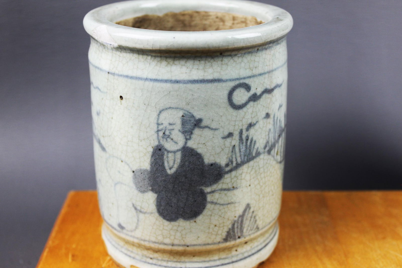 Antique Chinese Ceramic Brush Pot (1 of 9)