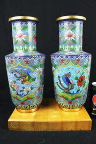 Two Chinese Cloisonne Vases