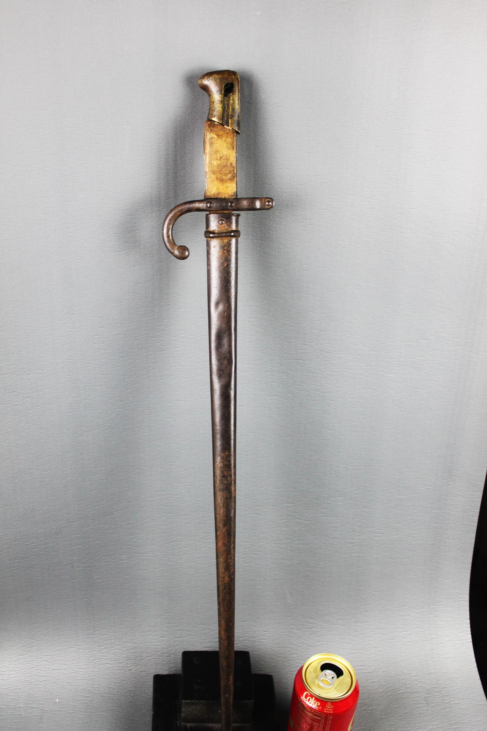 Late 19th Antique Military Bayonet with Scabbard: 26''x4''x1''