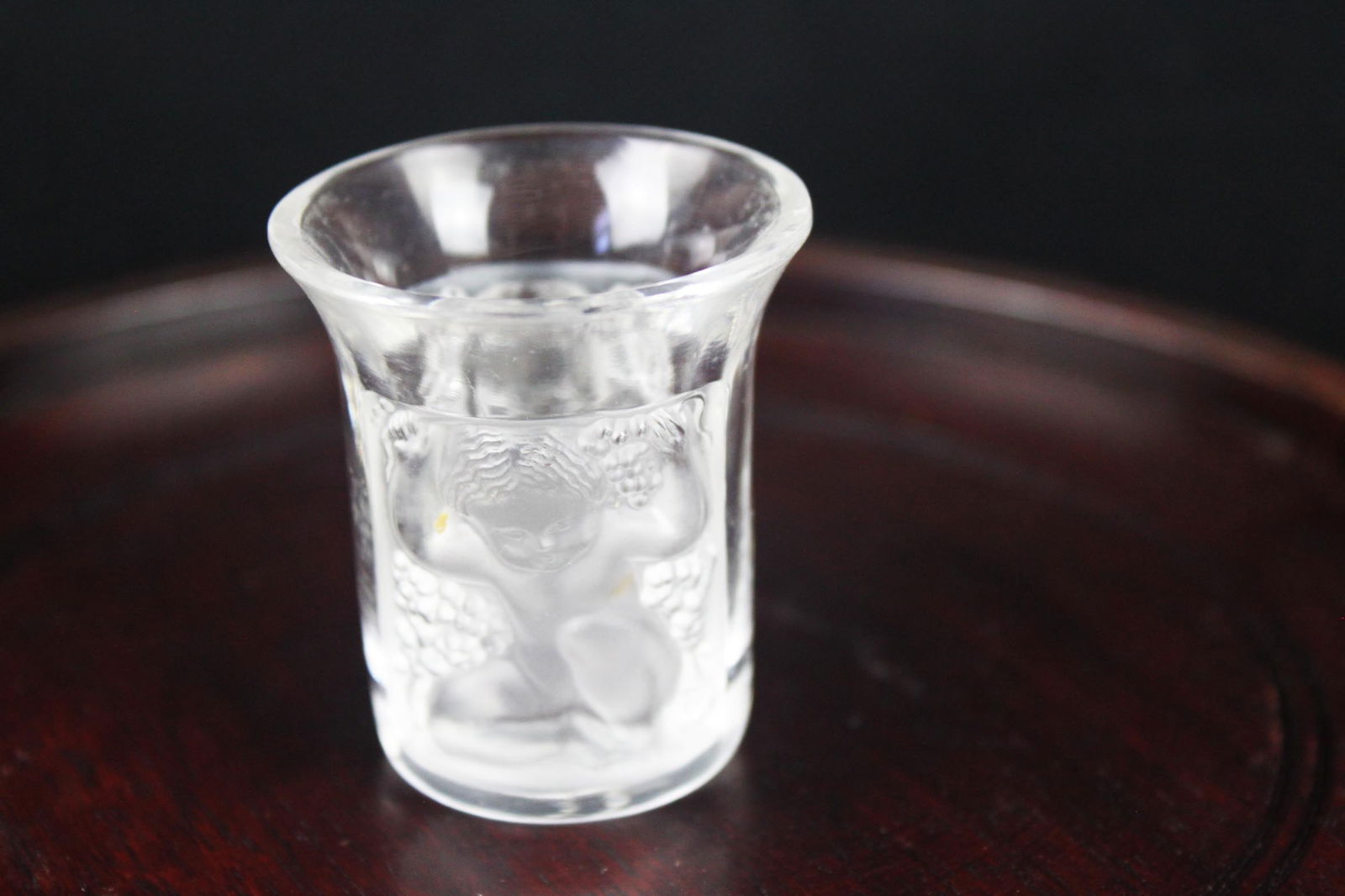 Lalique France Frosted & Clear Crystal Cherub Shot Glass / Toothpick Holder (1 of 6)
