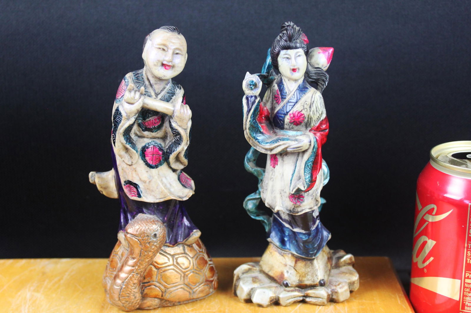 Pair of Chinese Carved Soapstone Figures, Immortals / Attendants, 20th Century (1 of 12)
