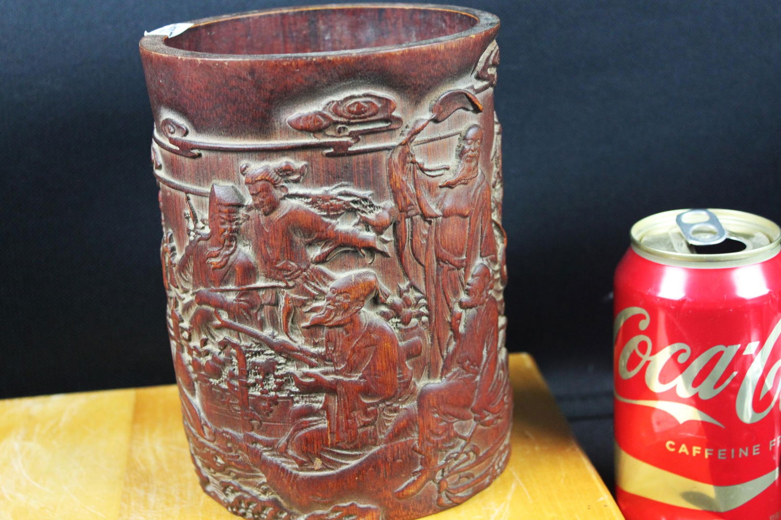 Carved Chinese Bamboo Brush Pot (Bitong) (1 of 10)