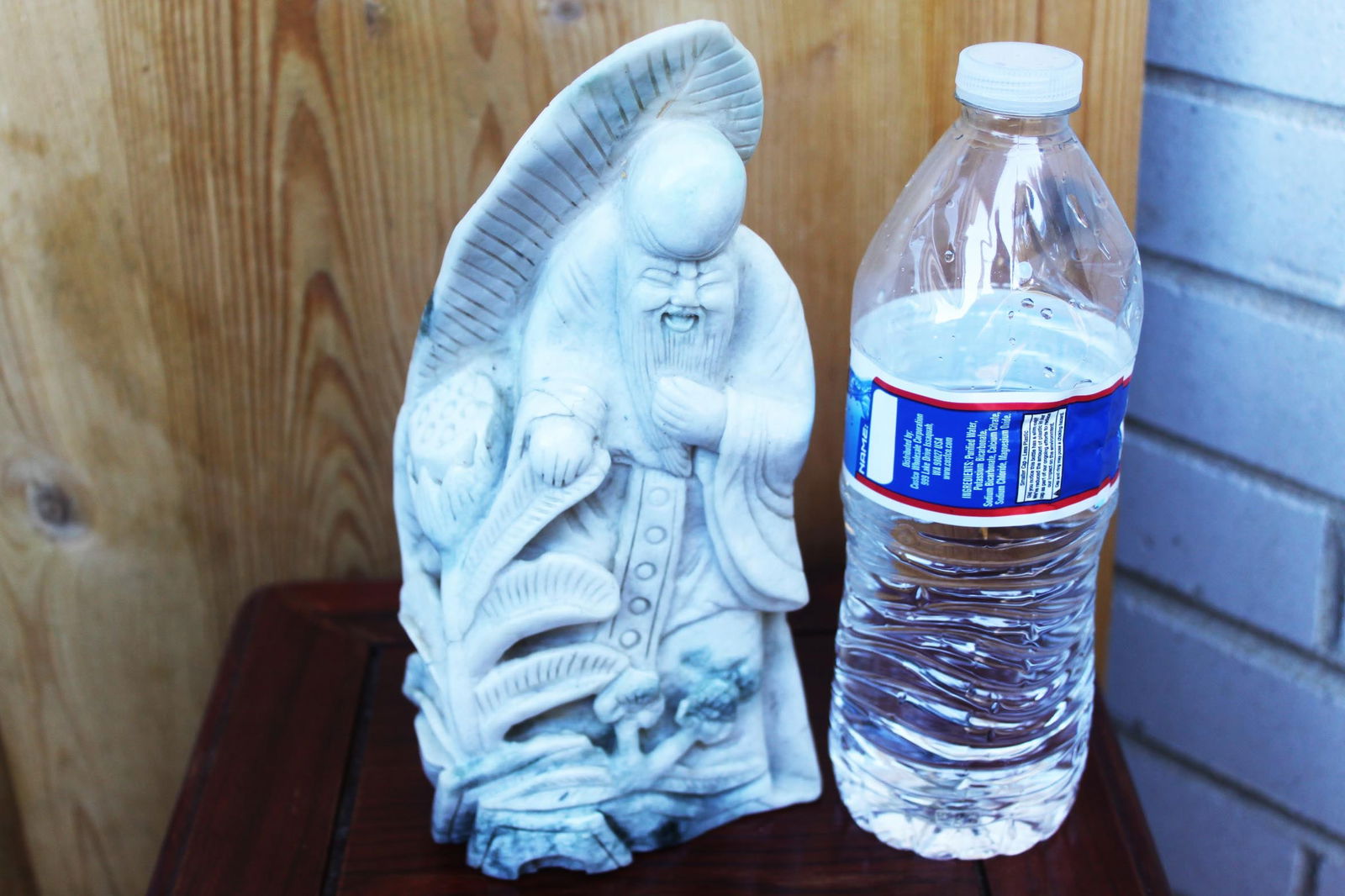 A Chinese carved hardstone statue Shou Lao / Shou Xing (God of Longevity) (1 of 8)