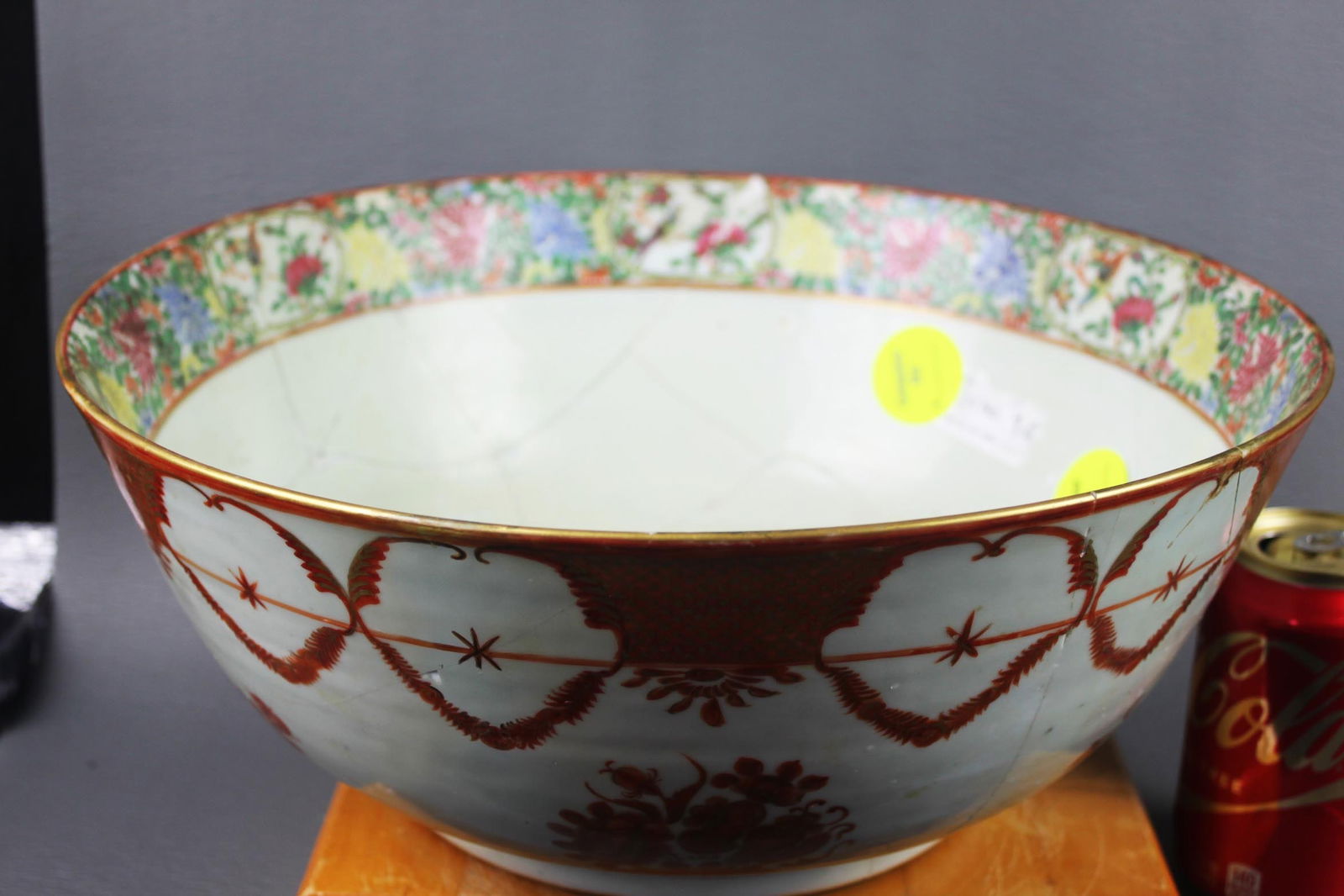 Antique Large Chinese Famille Rose Porcelain Basin (1 of 15)