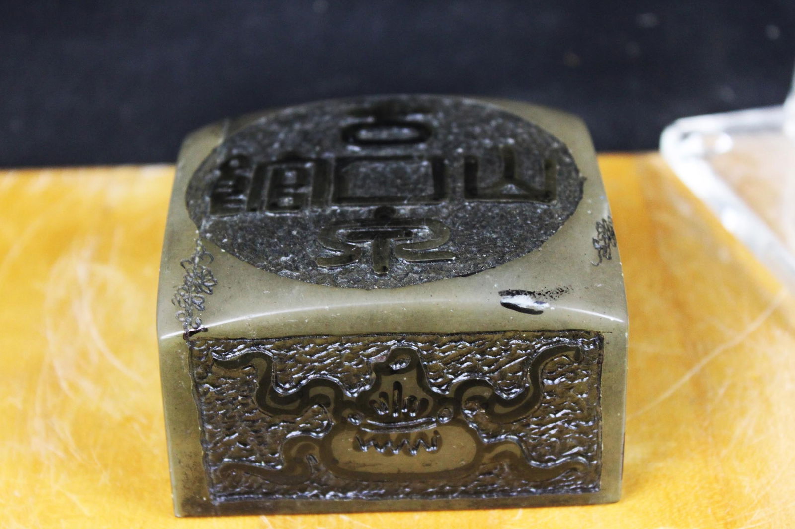 Cuboid SEAL -antique chinese soapstone hand carved (1 of 6)