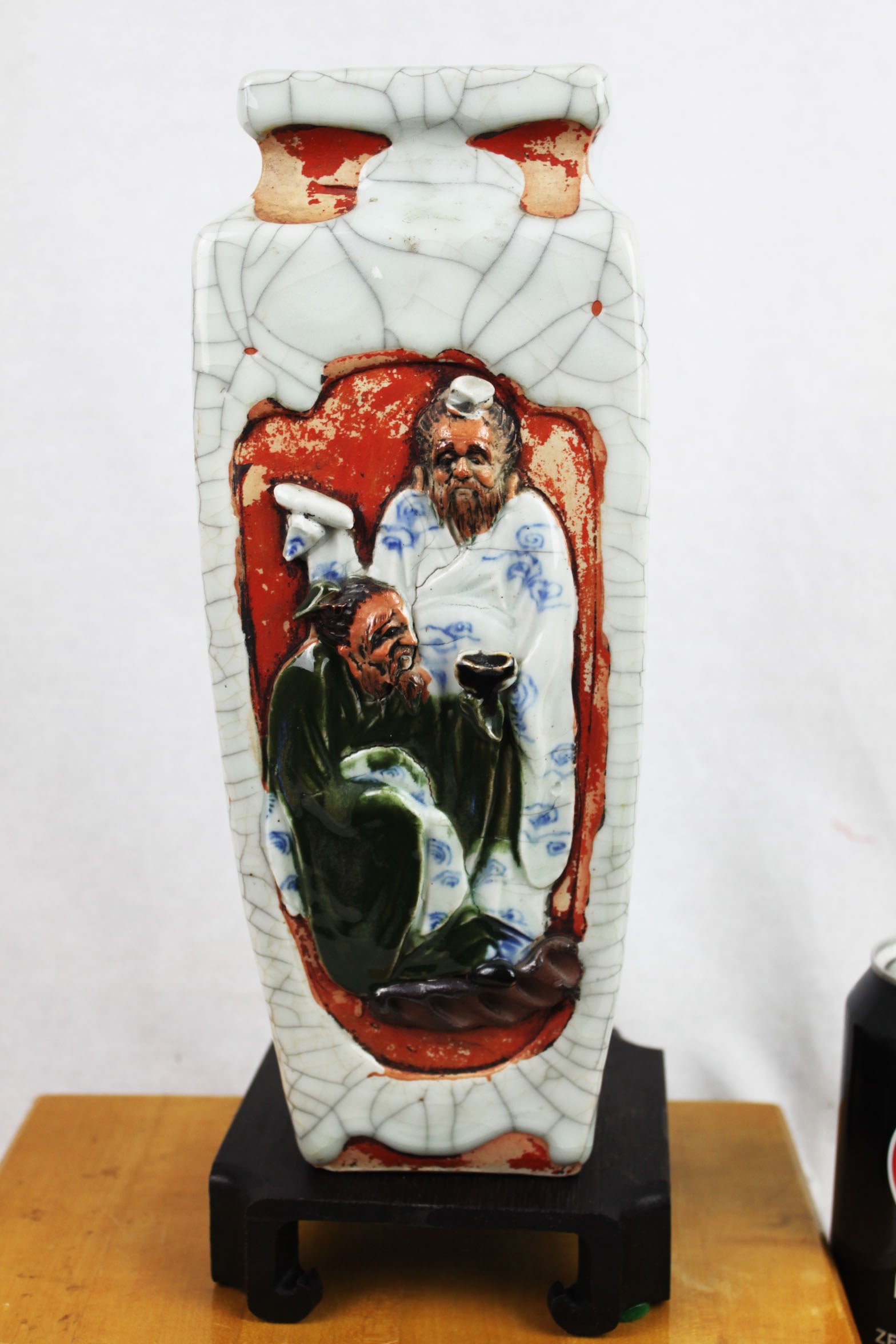 Antique Chinese JunYao Glazed Porcelain Vase: 4.5''x11.5''. Possibly from 1800s.