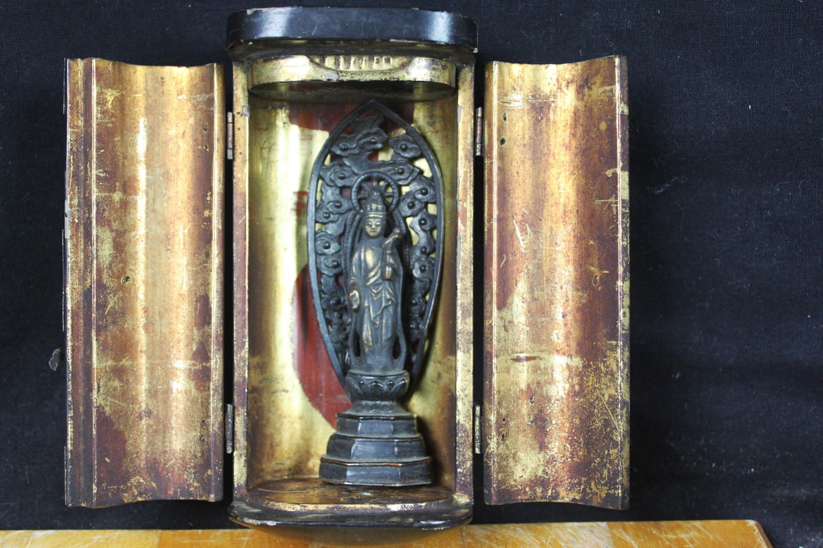 Antique Chinese Budda Figure with Wooden box (1 of 7)