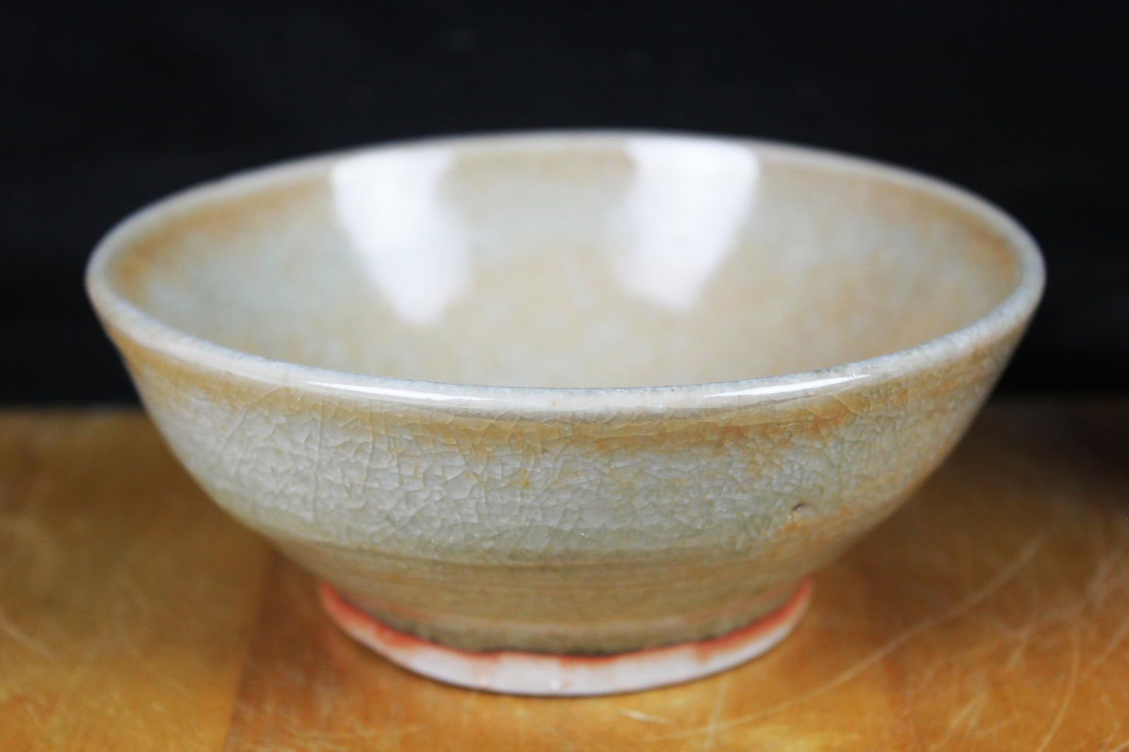 Asian Matcha bowl drip glazed sugi nari hagi-yaki chawan: 5''x2''