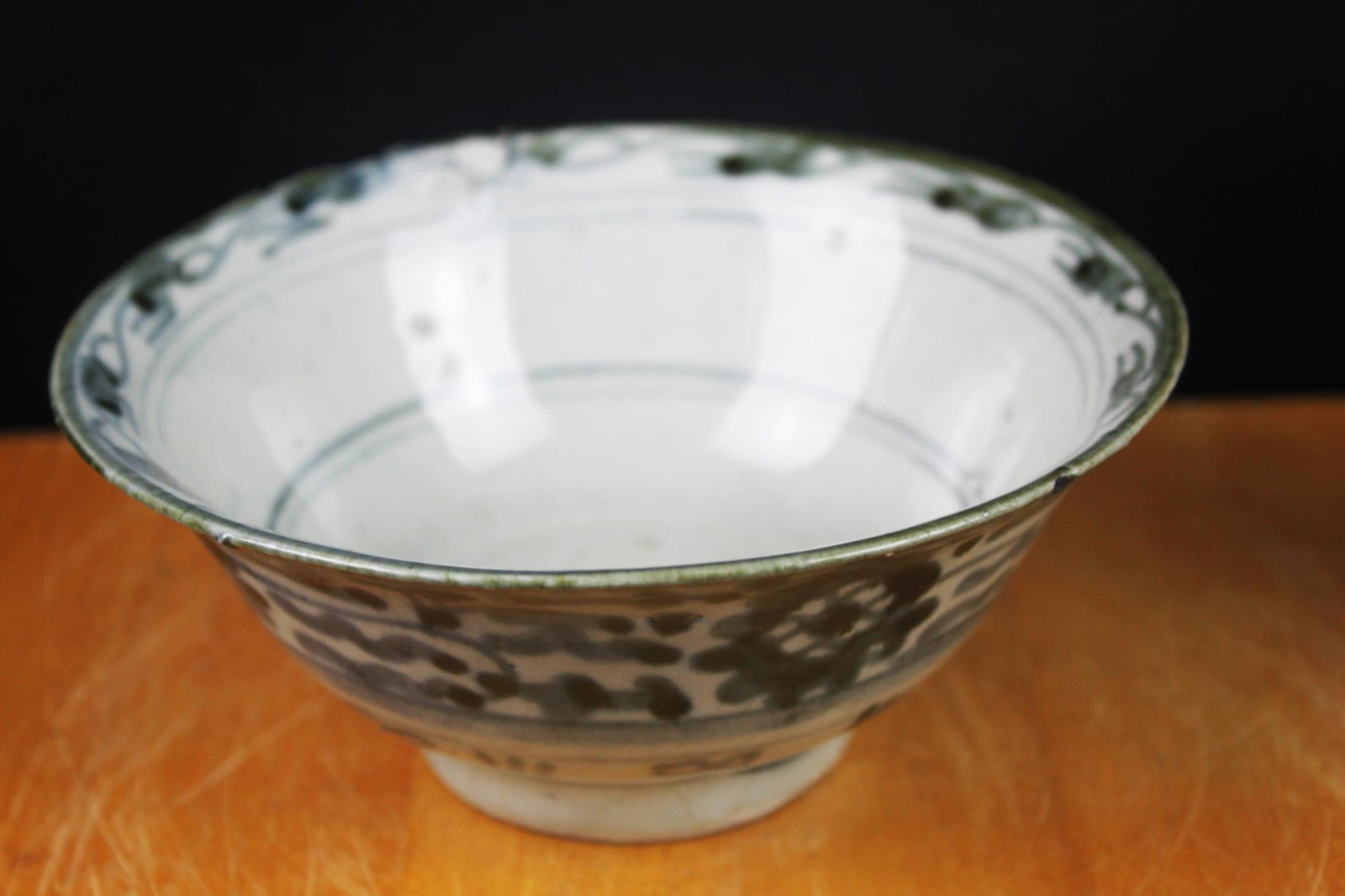 Antique Asian Blue & White Hand-Painted Porcelain Bowl (1 of 5)