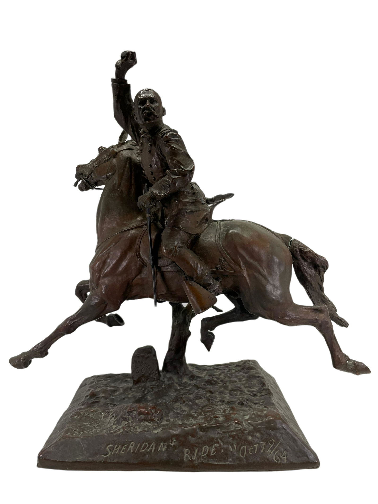 Antique Bronze by James Kelly "Sheridan's Ride": Antique Bronze by James Kelly "Sheridan's Ride"This is antique bronze by James Edward Kelly (1855-1933). This bronze is marked Kelly 79, and titled ÒSheridan's RideÓ October 19/64. It is also marked