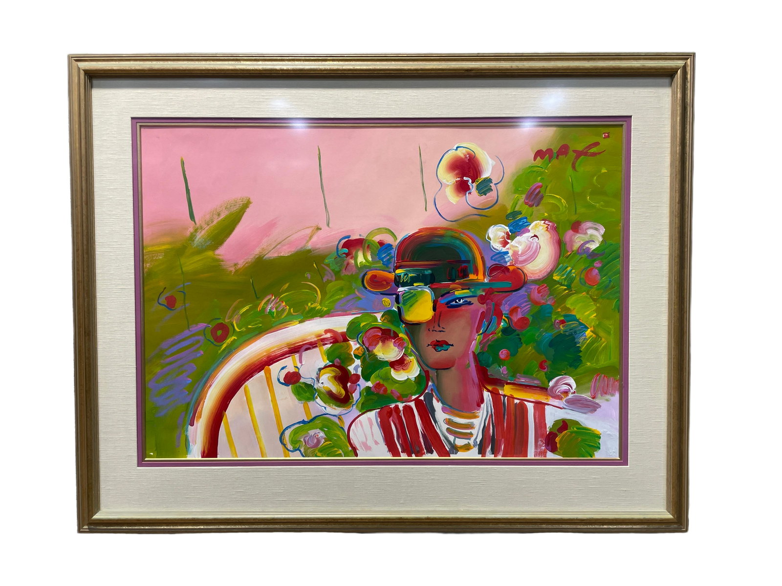 Peter Max "French Zero's Girlfriend's" Serigraph: Peter Max "French Zero's Girlfriend's" Serigraph39.5" x 50.5" Framed29.5" x 27.25" serigraphInvoice on back. Described on invoice as original work on paper acrylic serigraph. The invoce is dated 1/27/