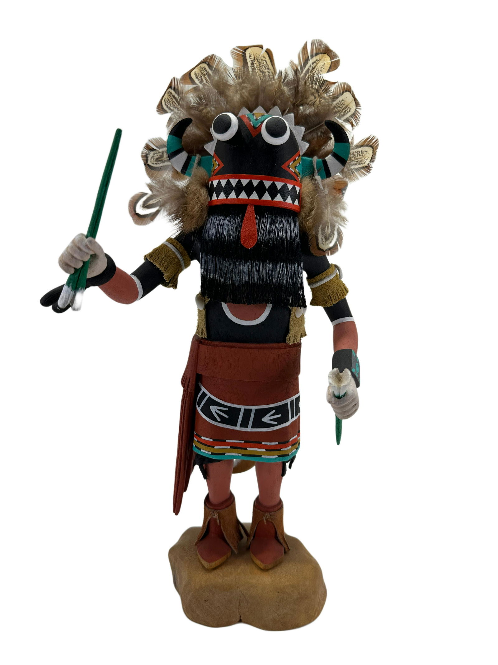 Wuyak-Kuita Broad Face Kachina Doll: Wuyak-Kuita Broad Face Kachina Doll is signed on bottom and is 13" Tall