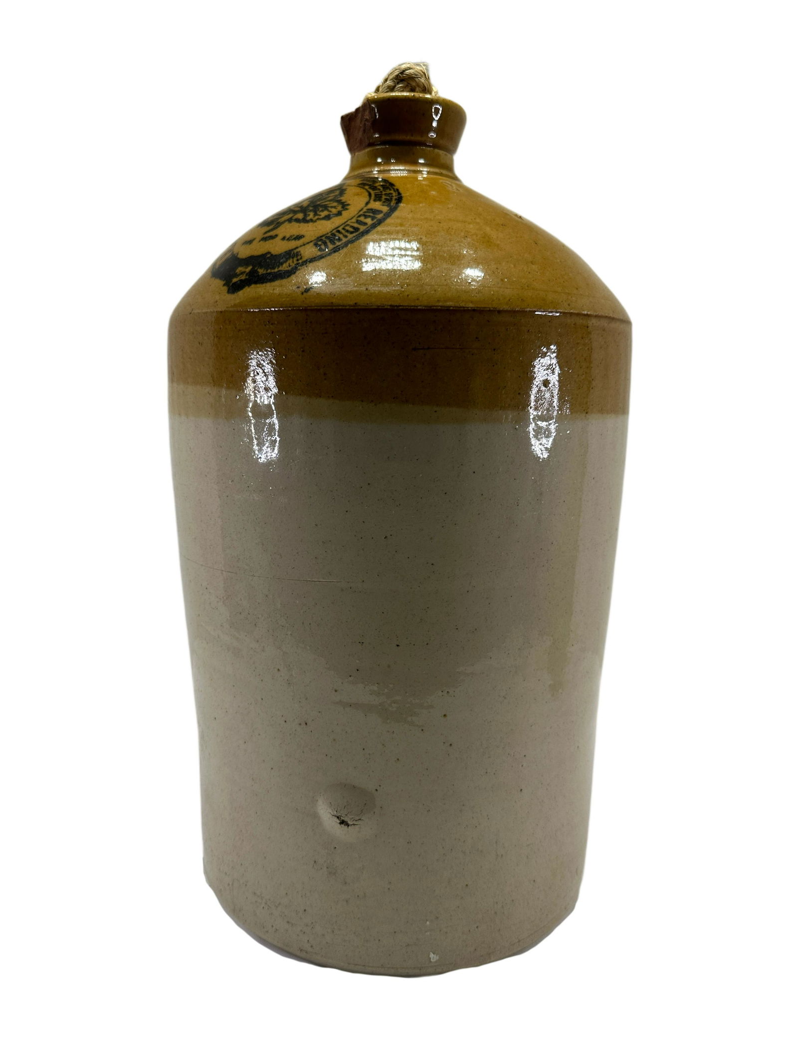 H & G Simond Ltd. Spirits Pottery Jug: H & G Simond Ltd. Spirits Pottery Jug. Marked H & G Simond Ltd. Wine & Spirits Importers Reading Pottery Jug with "2. Has a chip on rim, and is 16" tall.