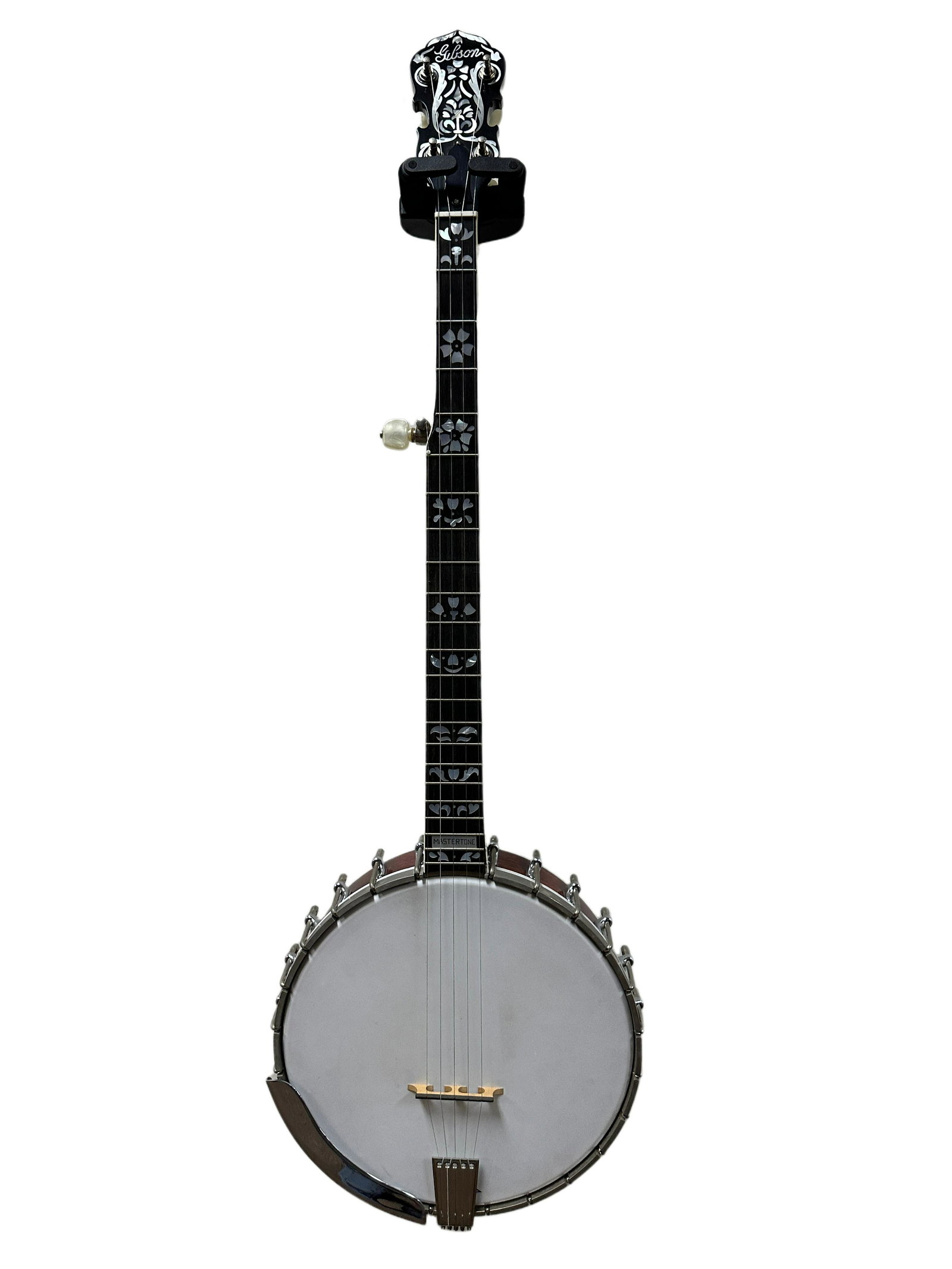 Vintage Gibson Mastertone Banjo: Vintage Gibson Mastertone Banjo. 5 String, Planetary tuners, 37" Length. Has a case.