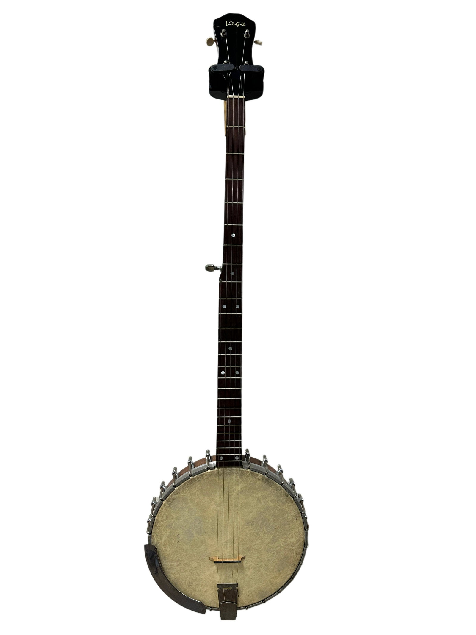 Vintage Vega Pete Seger Model Banjo: Vintage Vega Pete Seger Model Banjo. Extra long neck, No. A-12276 Model SS-5 Folklure, and is 43" in Length. Has a case.