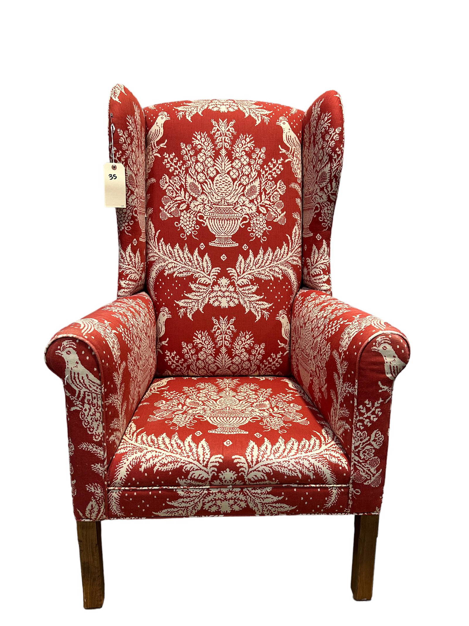 Red Wing Back Chair Auction