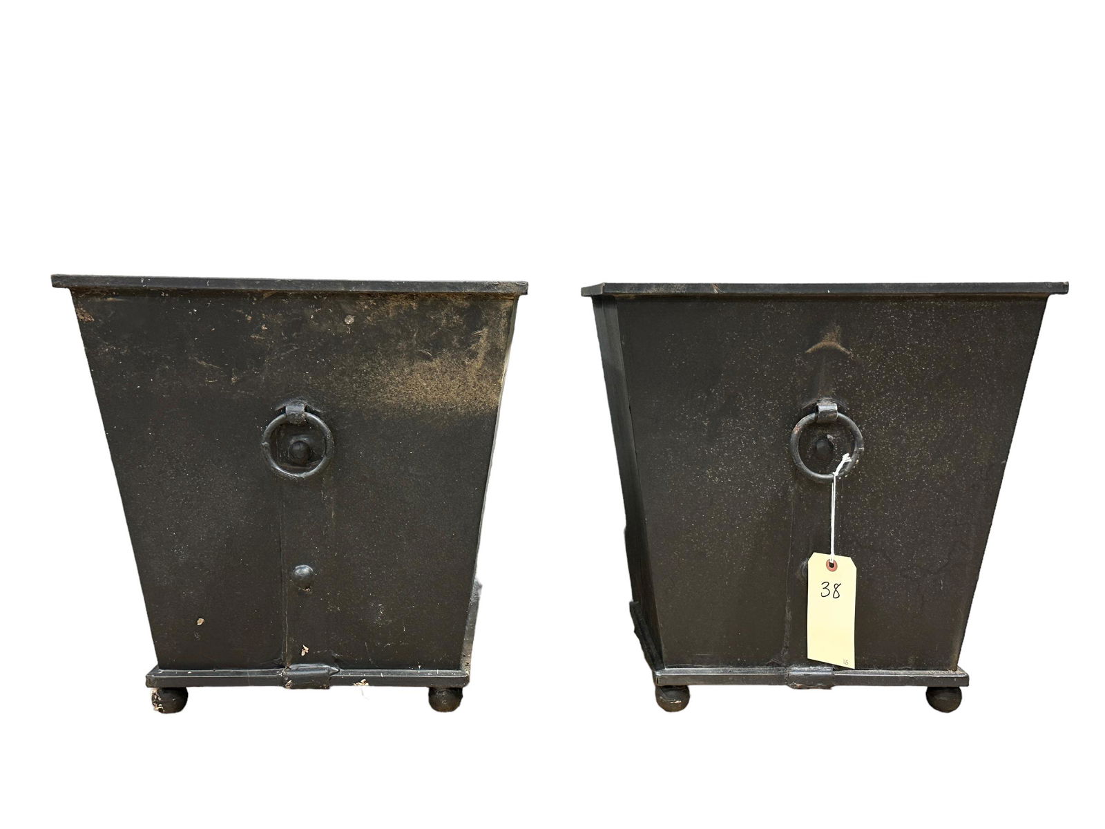 Pair of Large Metal Planters (1 of 4)