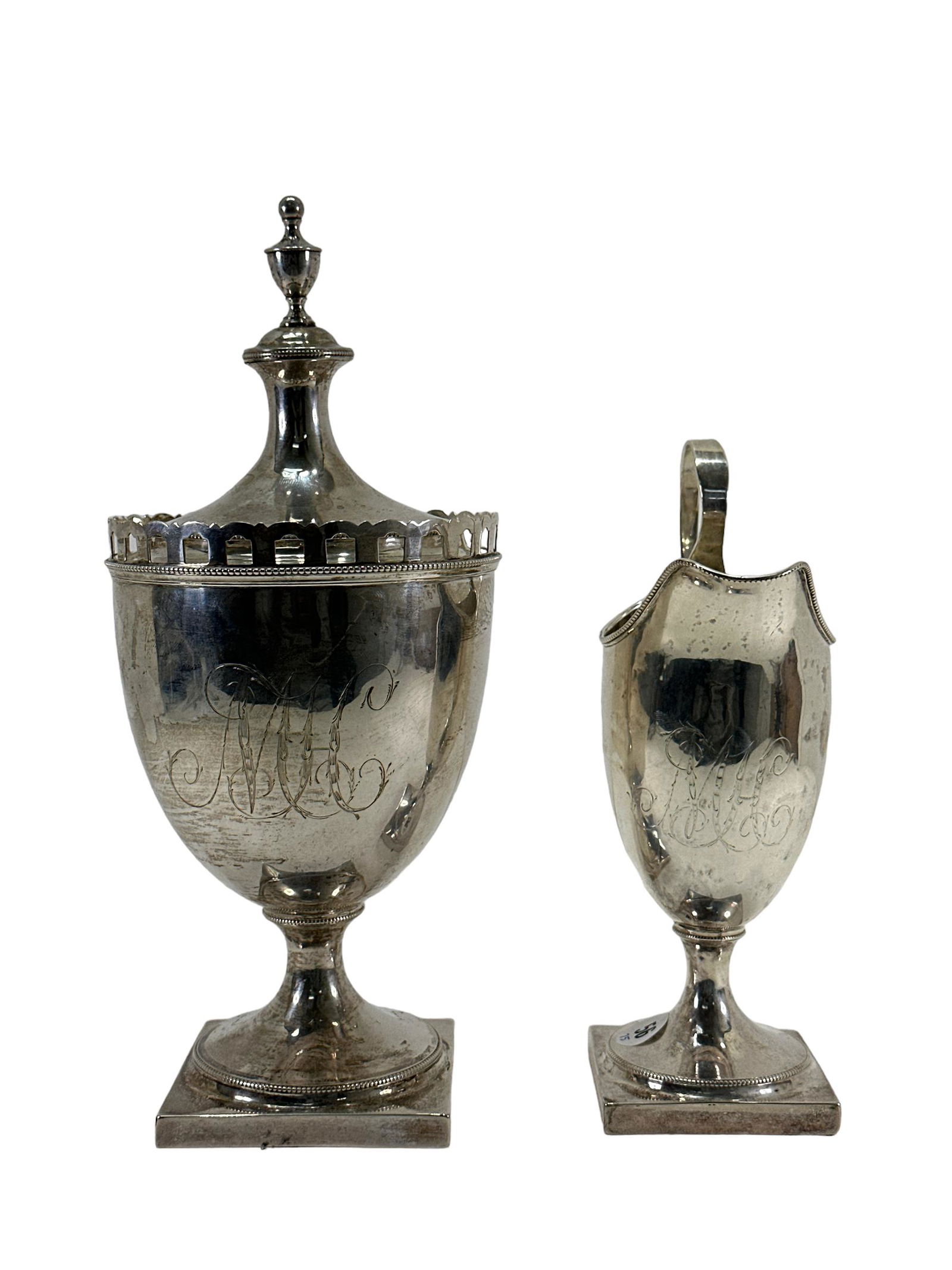 Moore & Ferguson Coin Silver Covered Sugar & Creamer (1 of 6)