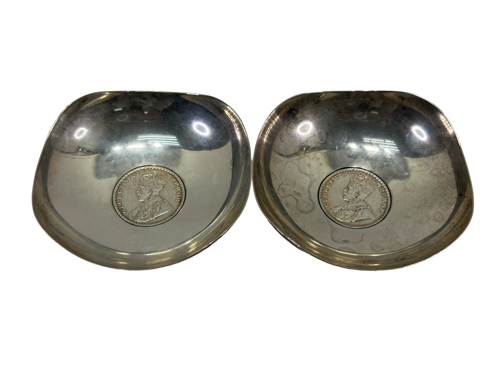 Pair of Small Sterling Coin Bowls (1 of 6)