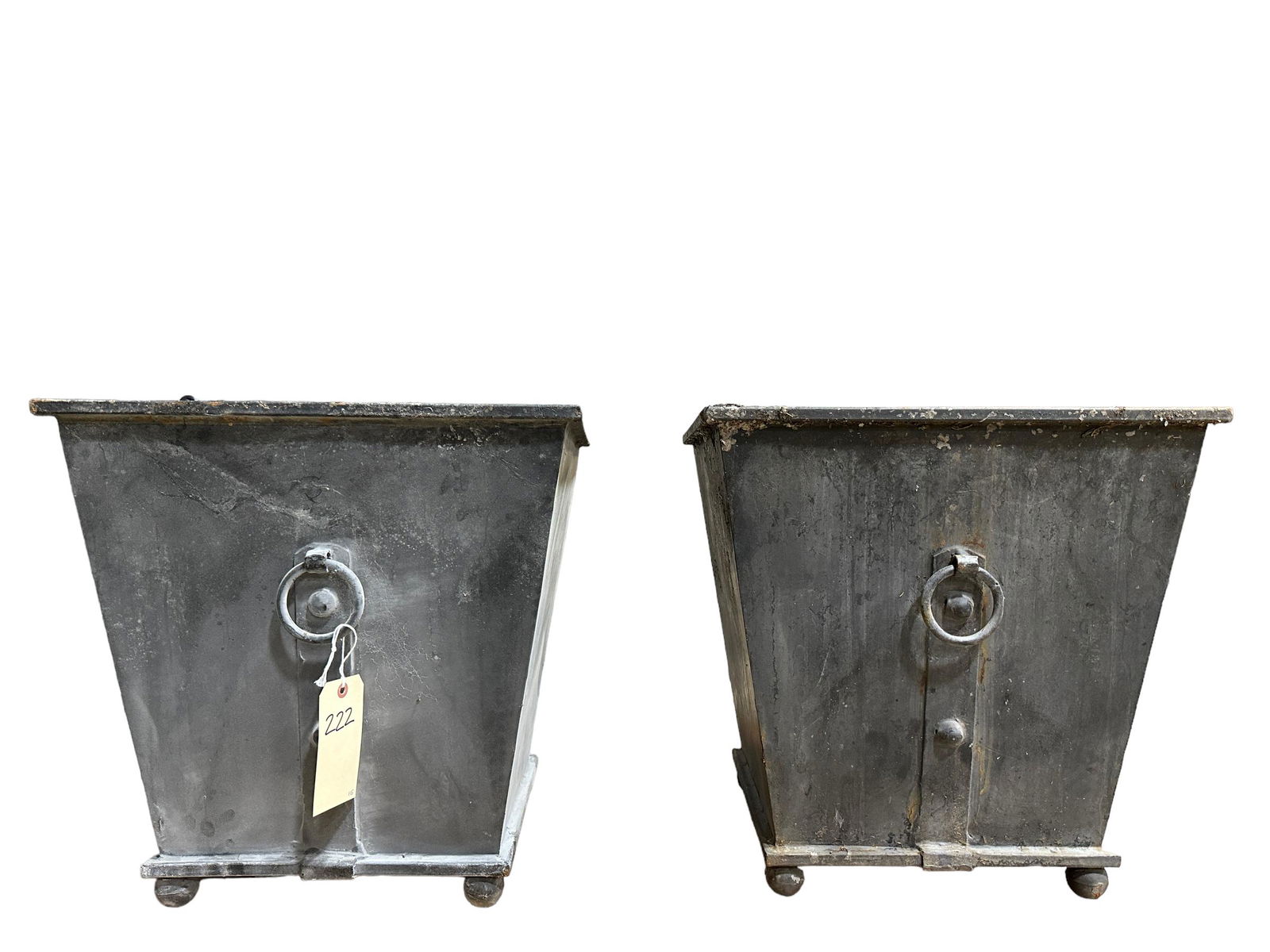 Pair of Large Metal Planters (1 of 4)