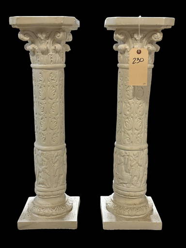 Pair Of Plaster Column Pedestals