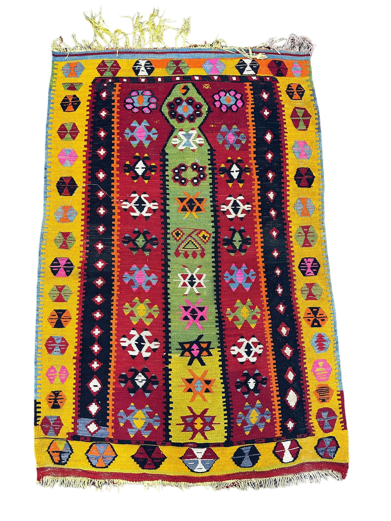 MCM Hand Knotted Turkish Kilim Flat Weave Rug (1 of 2)