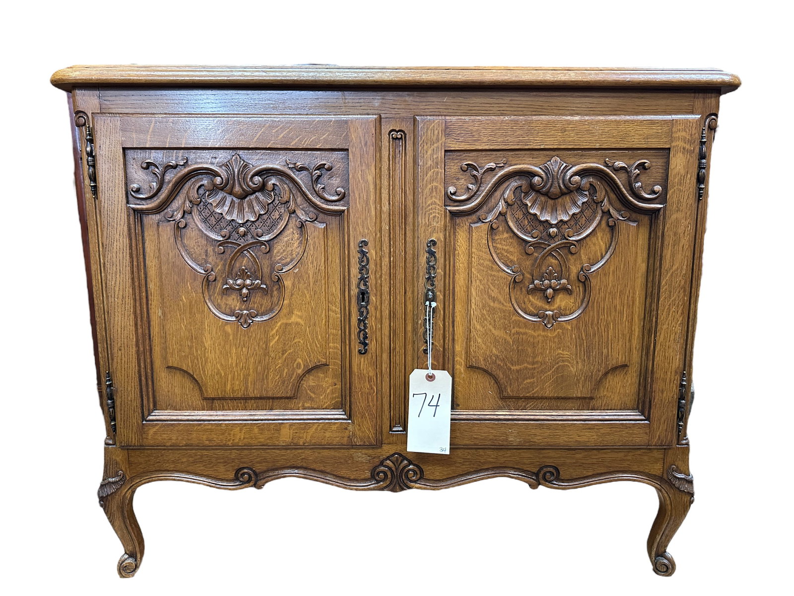 Ornate Oak Server Cabinet (1 of 4)