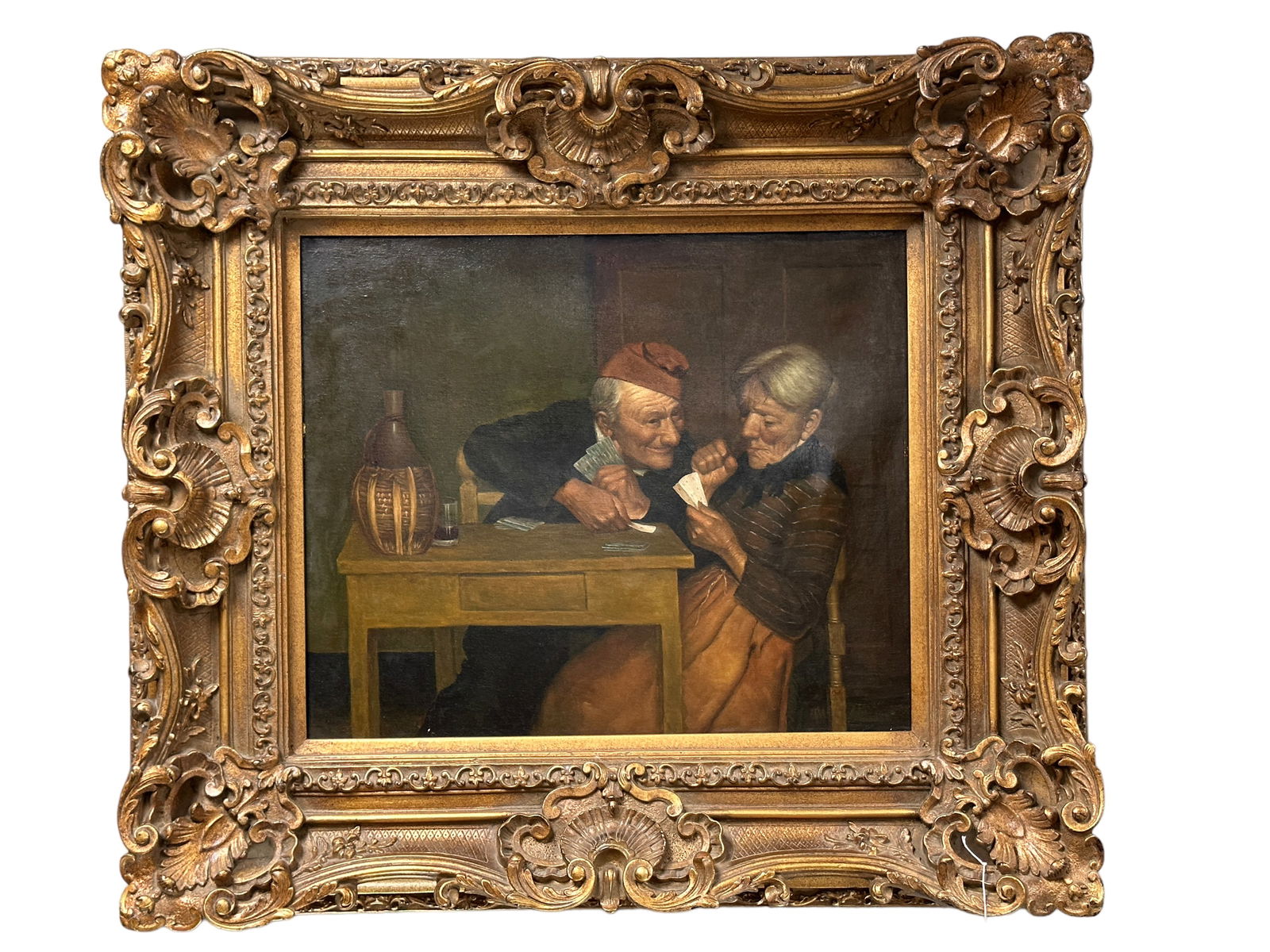 Oil on Canvas of Card Players (1 of 4)