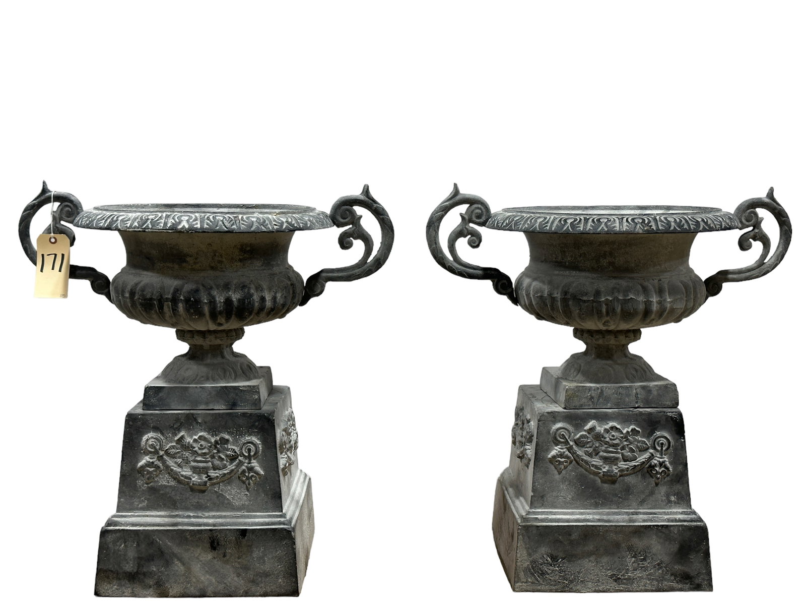 Pair of Cast Iron Planters (1 of 3)