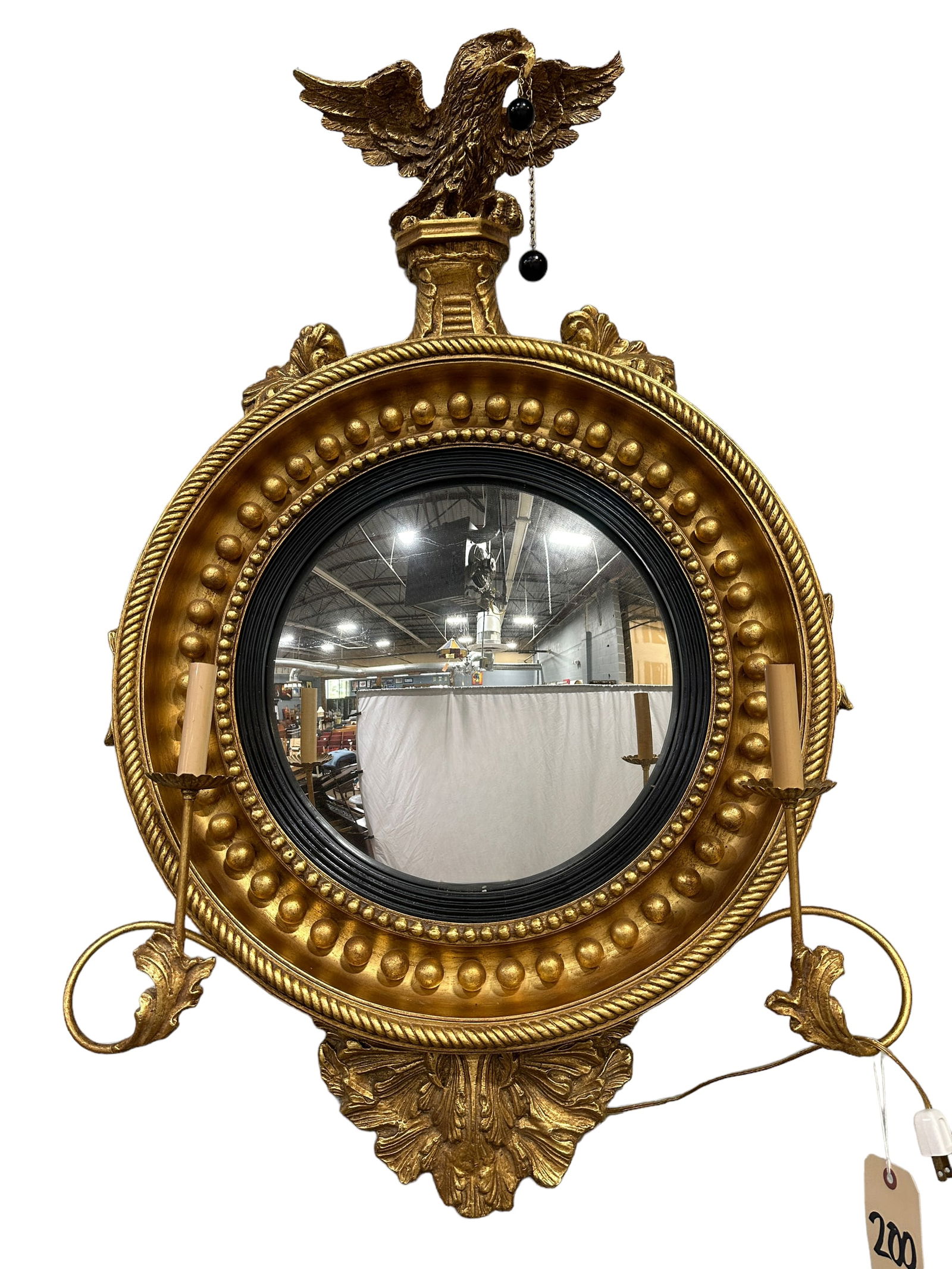 Federal Bullseye Girandole Mirror w/ Eagle (1 of 4)