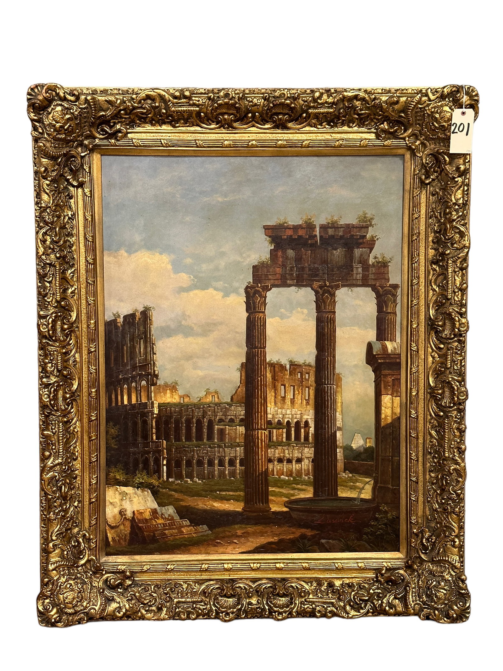 Large Signed Oil on Canvas Painting (1 of 4)