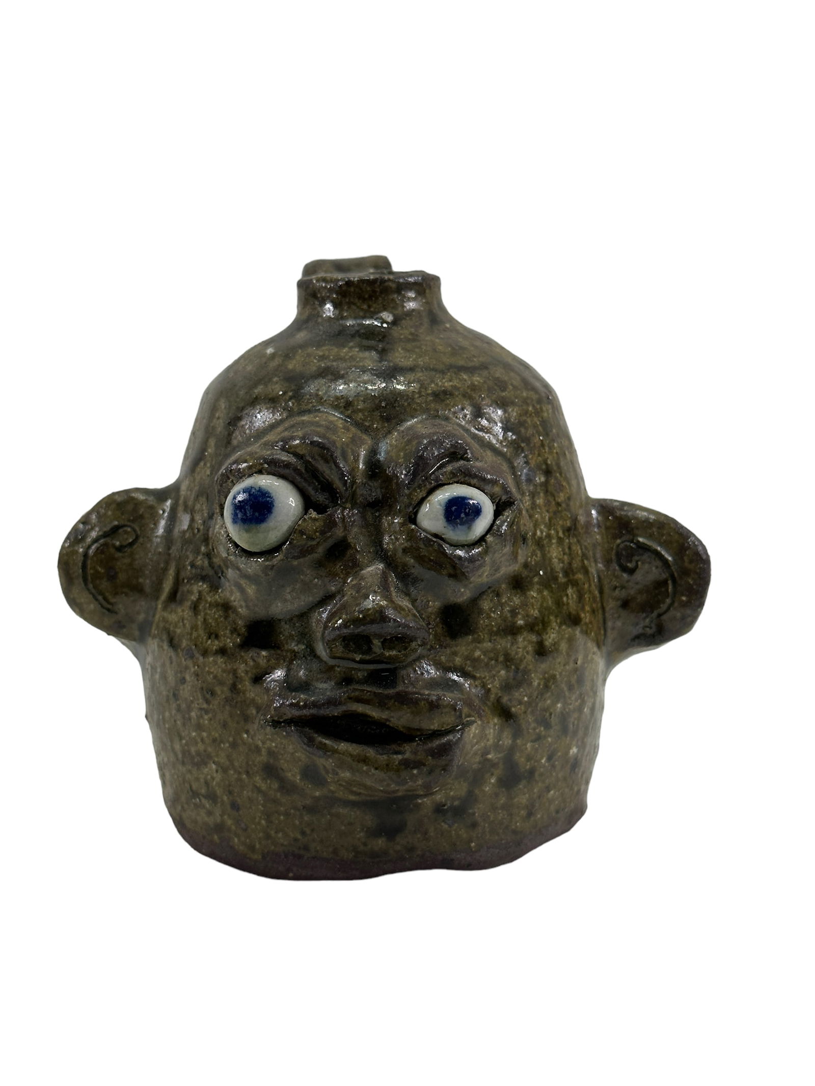 Signed Eli Hewell Face Jug (1 of 4)