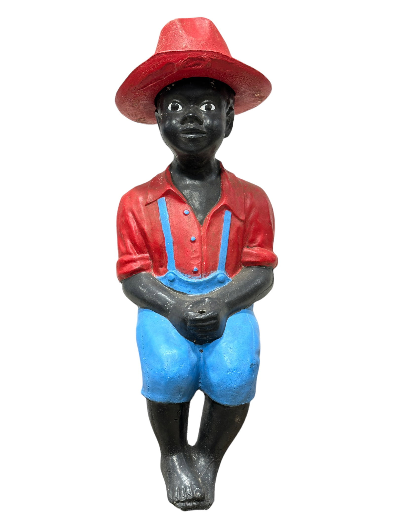 Vintage Concrete Fisherman Boy Statue (1 of 5)