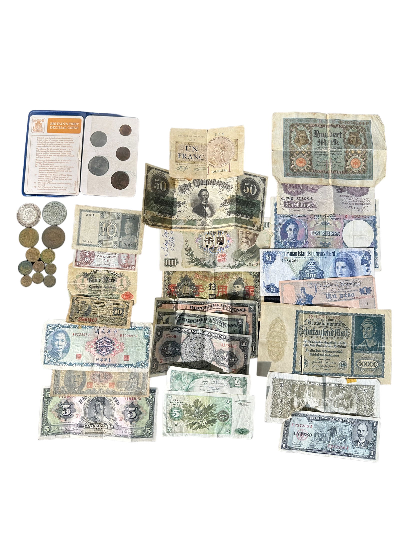Lot of Foreign Coins & Bills (1 of 4)