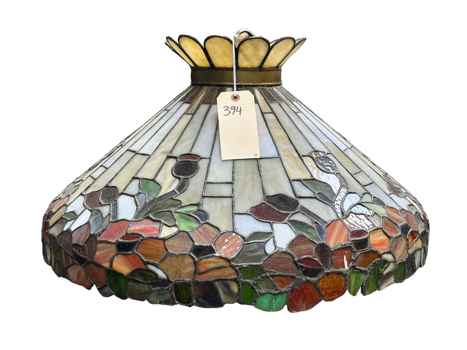 Large Stained Glass Light Fixture Auction