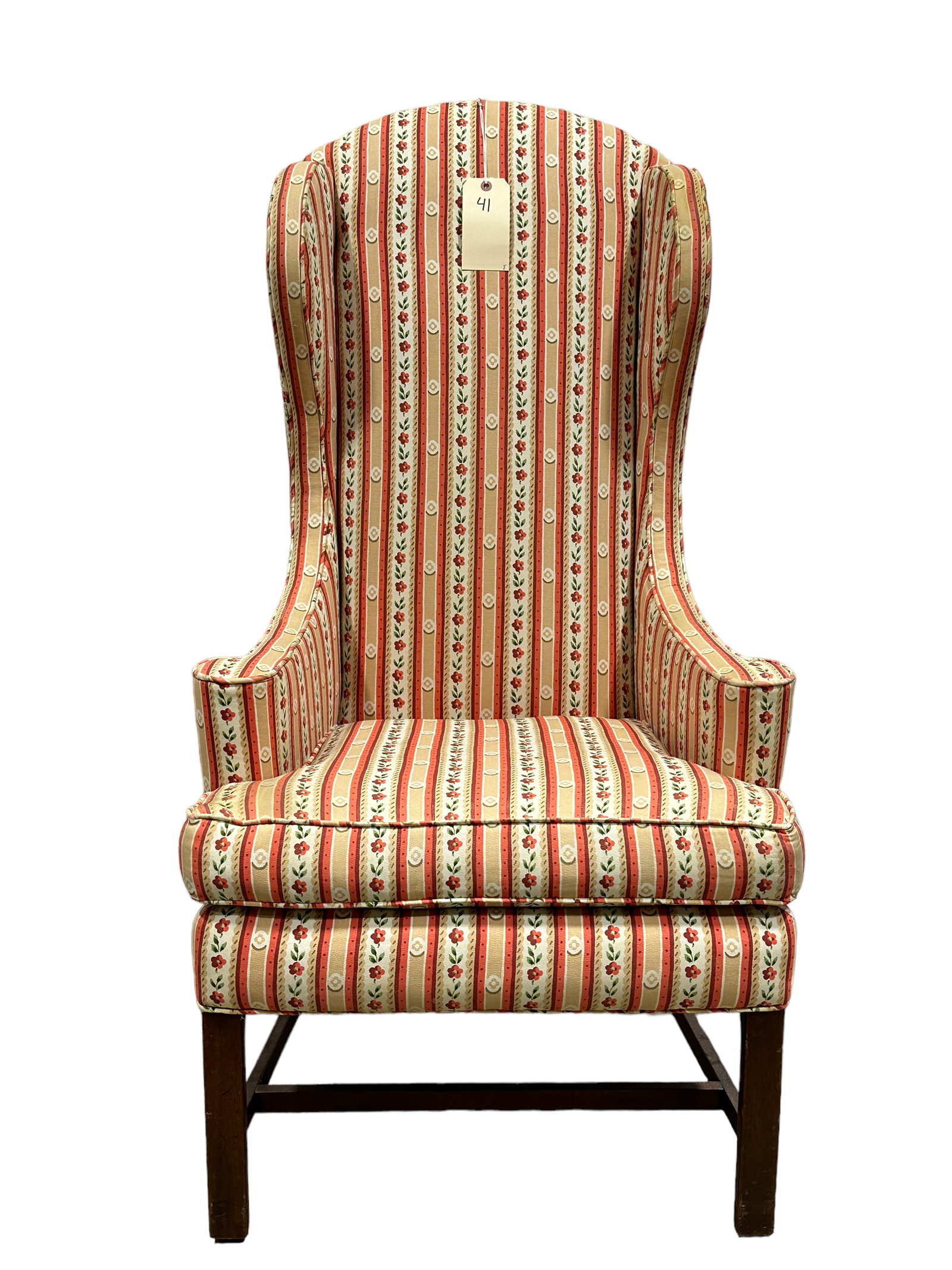 Wingback Chair: Wingback Chair. Measures 48" Tall. This does not qualify for in-house shipping.