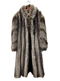 Fulginiti's Raccoon Coat: Fulginiti's Raccoon Coat. Size Unknown. This qualifies for in-house shipping.