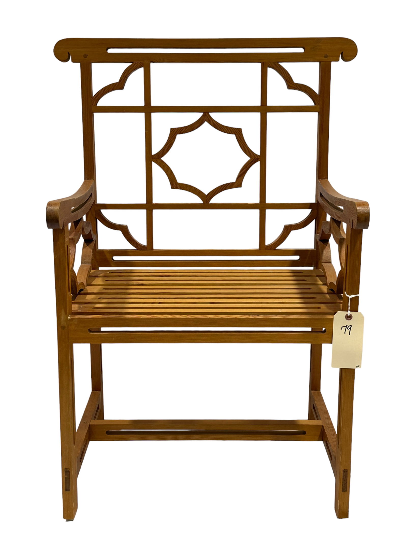 Bunny Williams Home Lewis Style Arm Chair: Bunny Williams Home Lewis Style Arm Chair. Unknown if chair was made by Bunny Williams. Measures 38.5" Tall. This does not qualify for in-house shipping.