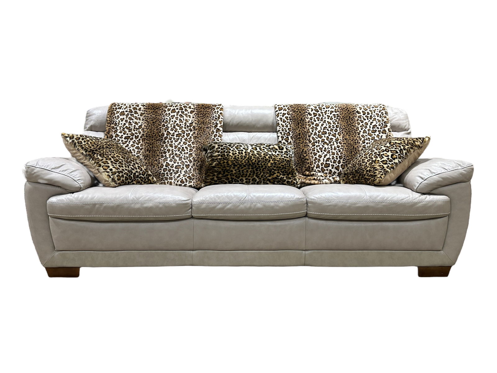 Cindy crawford sale white leather sofa