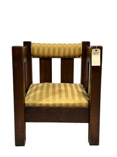 Antique Mission Oak Hall Chair: Antique Mission Oak Hall Chair. Measures 30" Height x 25.5" Width x 25.5" Depth. This does not qualify for in-house shipping.