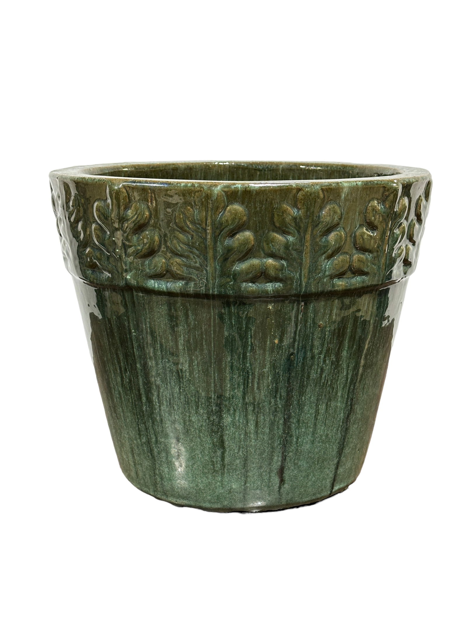 Teal Glazed Pottery Flower Pot (1 of 4)