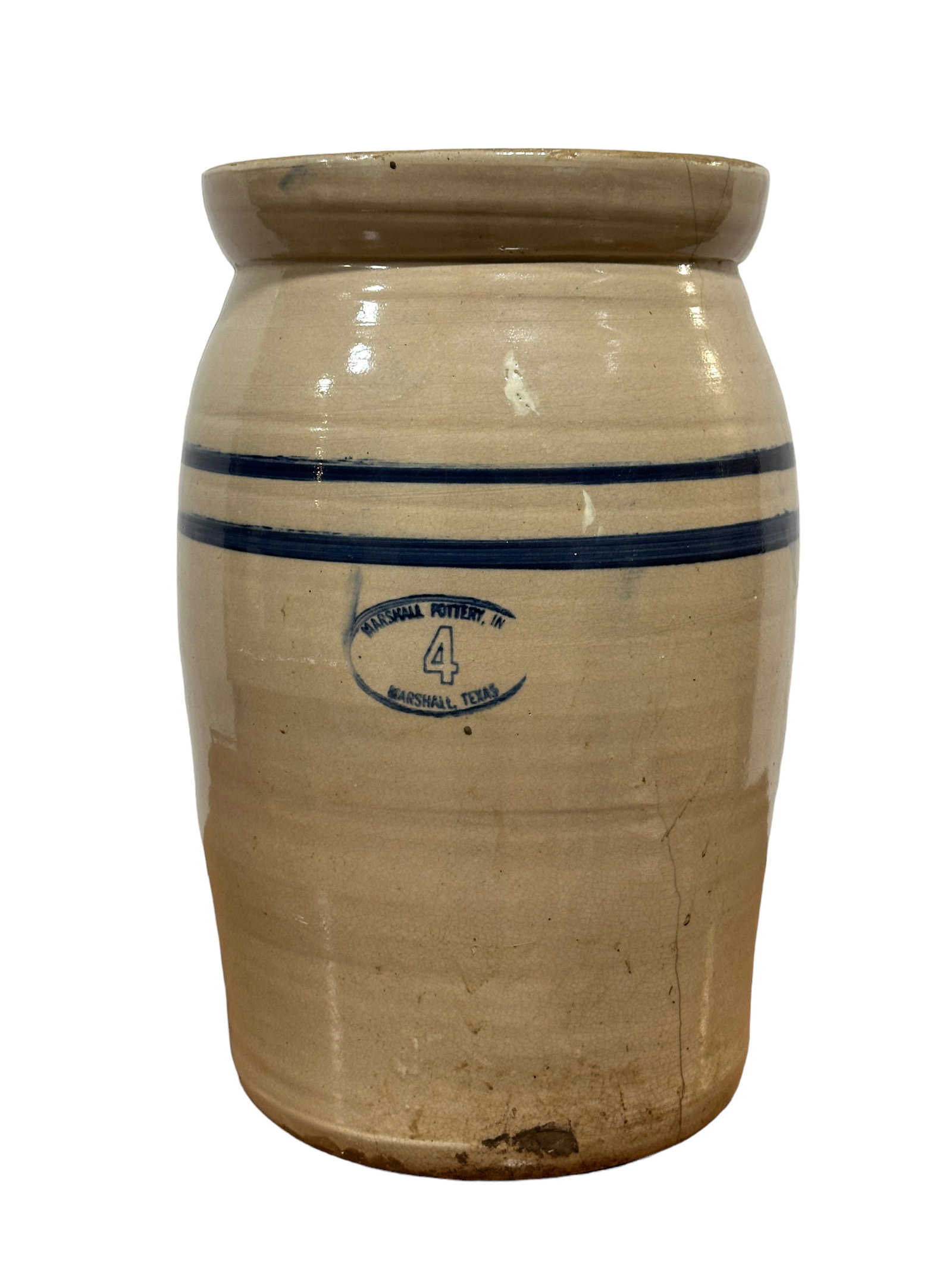 Marshall Pottery, Inc. 4 Gal Butter Churn: Marshall Pottery, Inc. 4 Gal Butter Churn. Measures 15.5" Tall. This qualifies for in-house shipping.