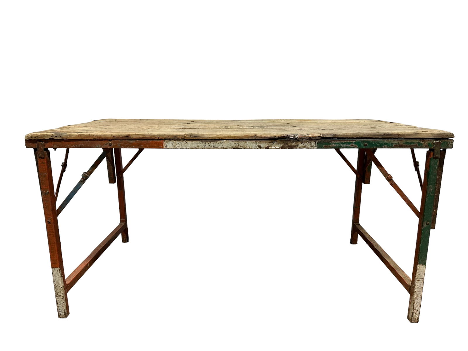 Antique Metal Frame Work Bench Table (1 of 3)