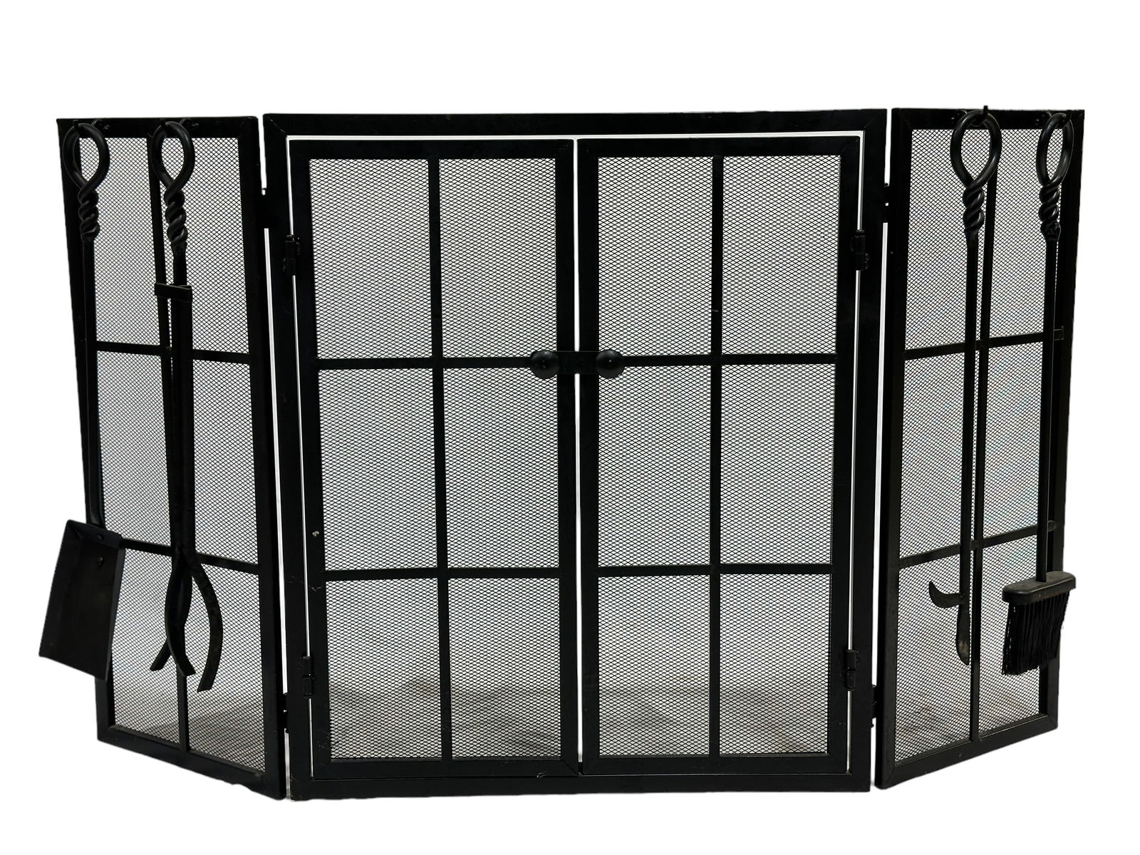 Fireplace Screen w/ Hand Forged Tools (1 of 3)