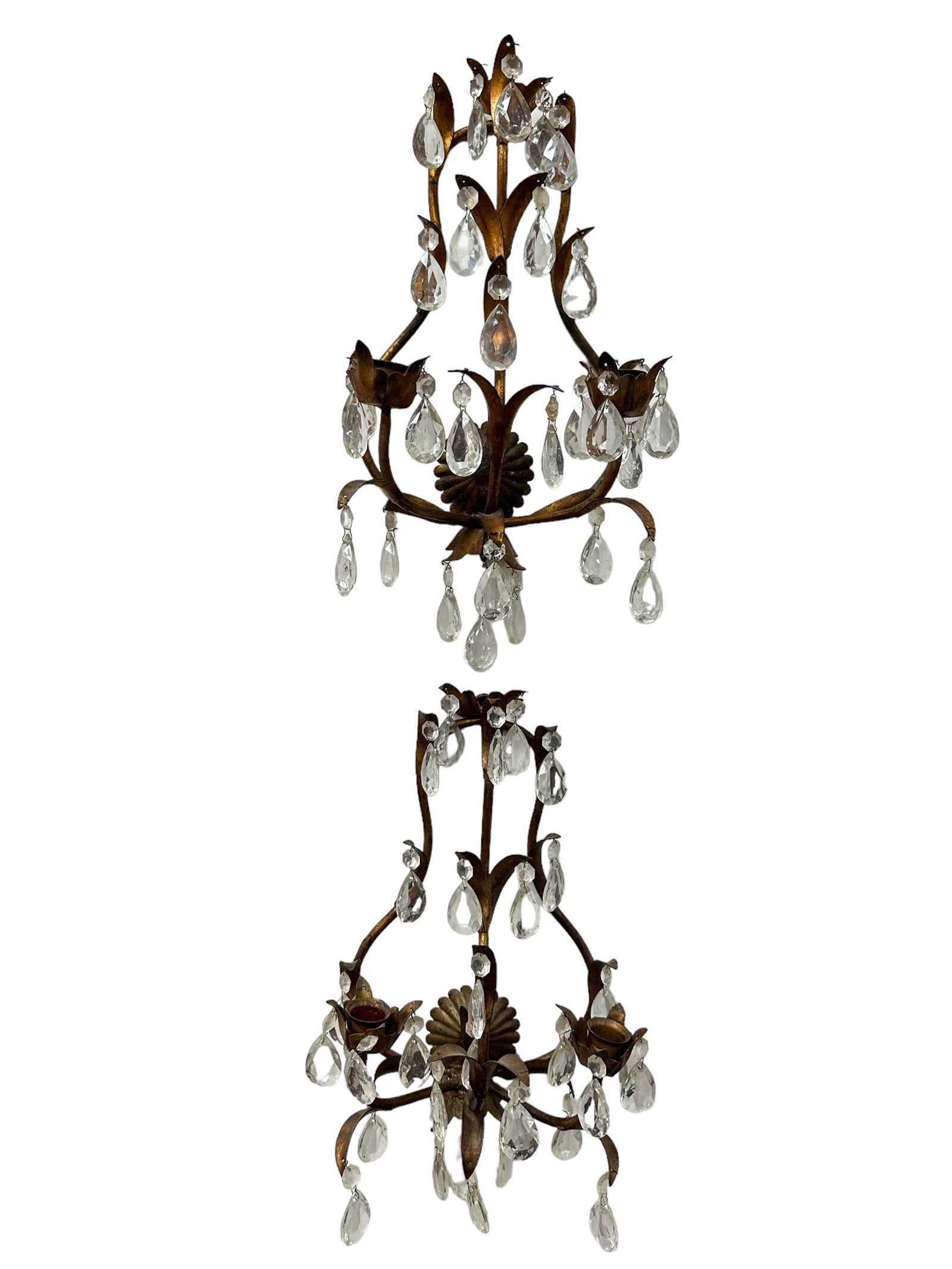 Pair of Gold Gilt Metal Candle Sconces (1 of 4)