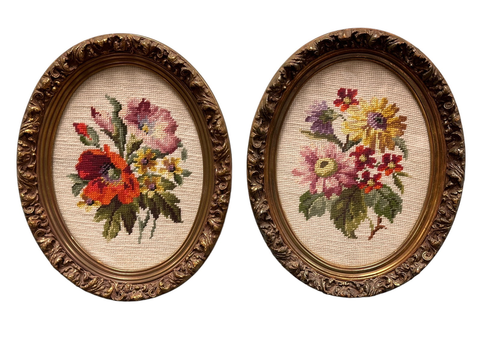 Pair of Framed Needlework Art (1 of 3)