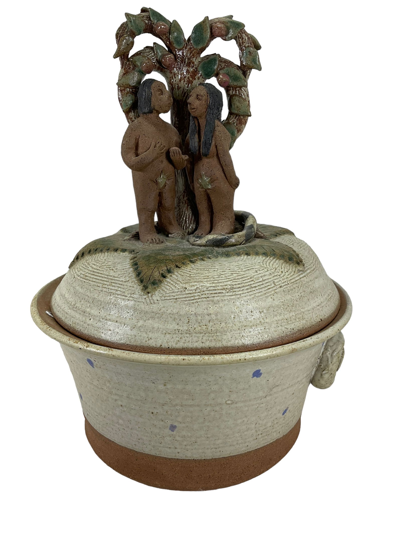 Sandra Mckenzie Schmitt Adam & Eve Pottery Bowl w/Lid (1 of 6)